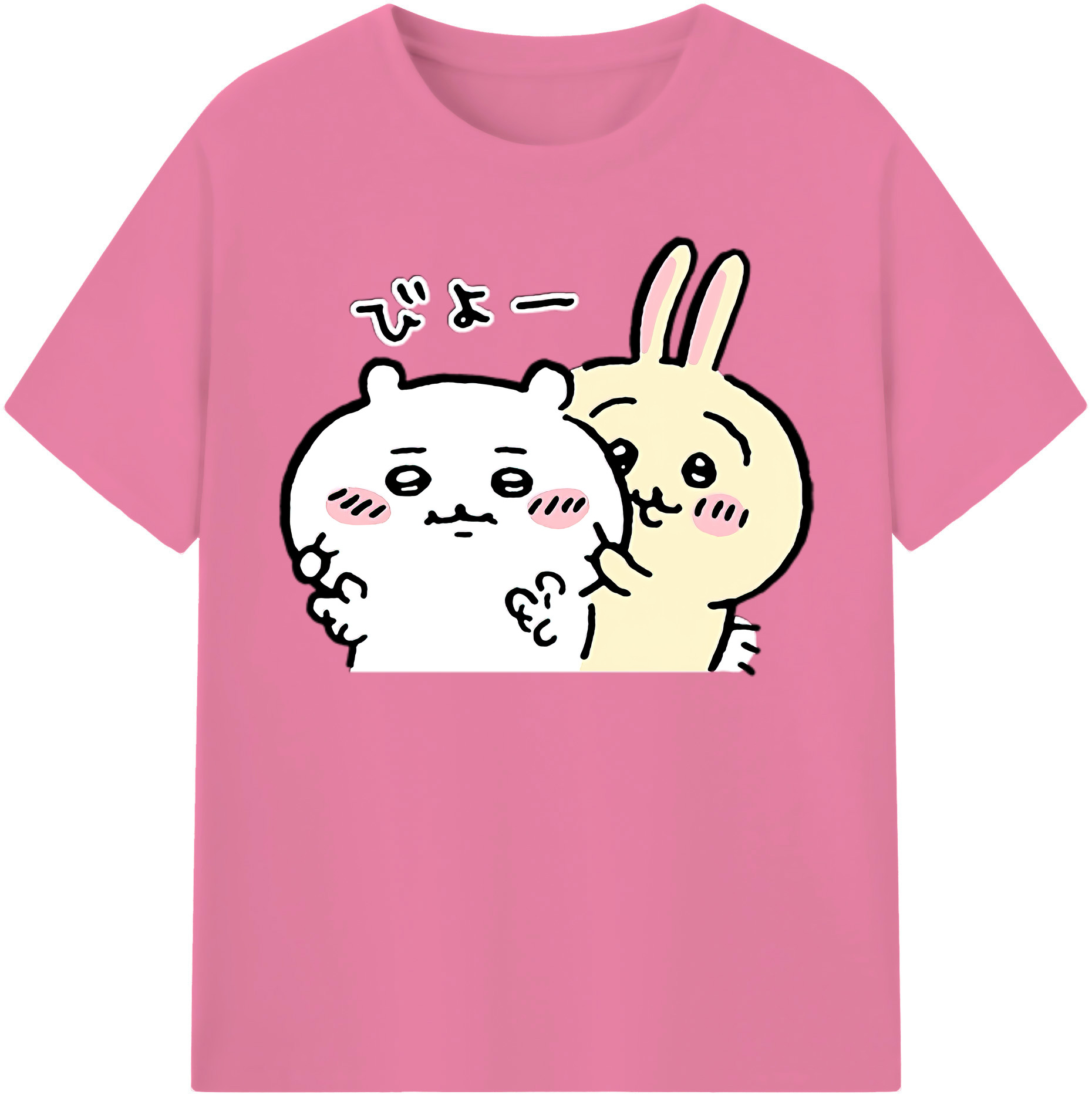（画像用） ちいかわ うさぎ Chii-kawa usagi 綿100％半袖Tシャツ（フロントプリント）